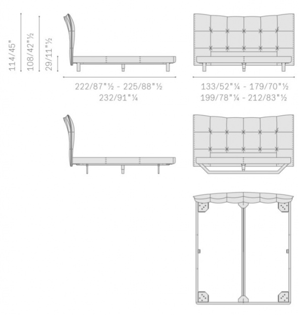 Итальянская кровать Aurora Tre Bed от Poltrona Frau