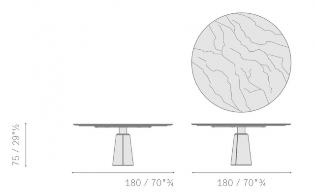 Итальянский стол Mesa Due Round table Ø 120 Ø 150 Ø 180