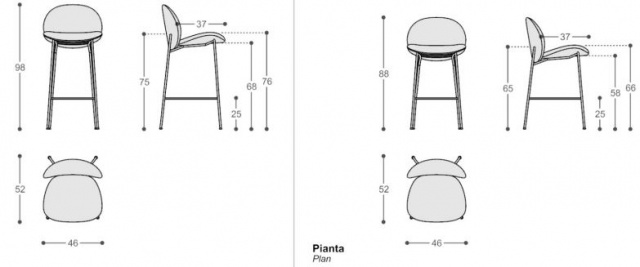 Итальянский стул Saba Ola  low stool