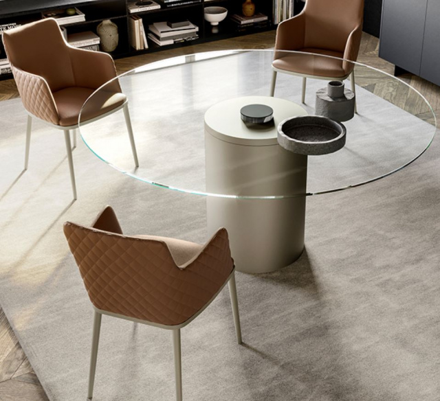 Итальянский стол Eforma - CILINDRO_glass top