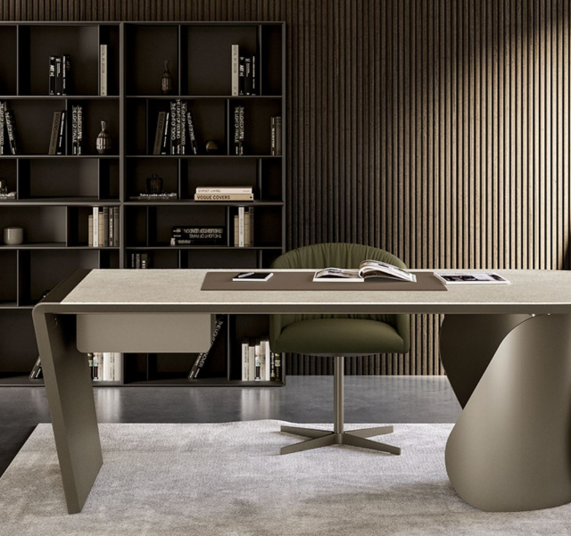 Итальянский письменный стол Eforma - ONDA DESK_ceramic top