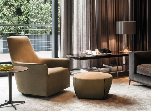 Итальянское кресло Portofino BERGÈRE FIXED OR SWIVEL BASE от Minotti