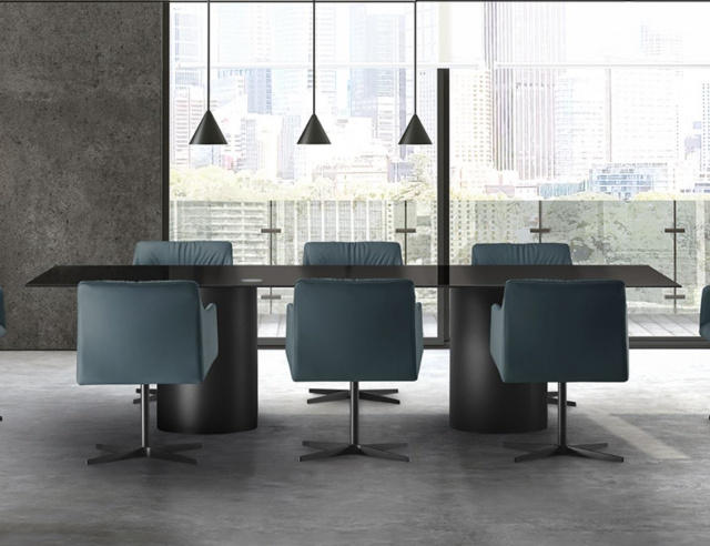 Итальянский стол Eforma - CILINDRO_glass top