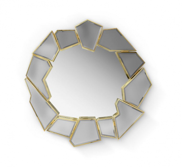 Итальянское настенное зеркало CRACKLE ROUND MIRROR  от  LUXXU