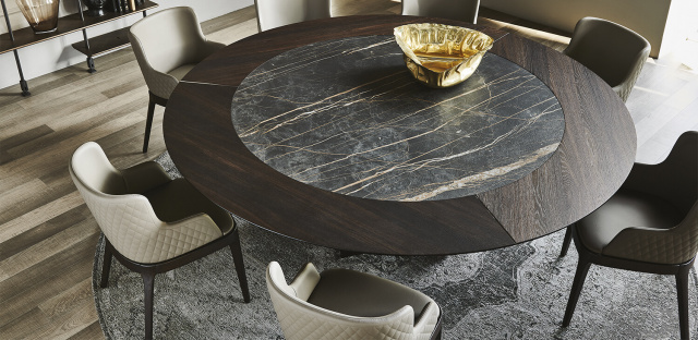 Итальянский стол Cattelan Italia Skorpio Ker-Wood Round